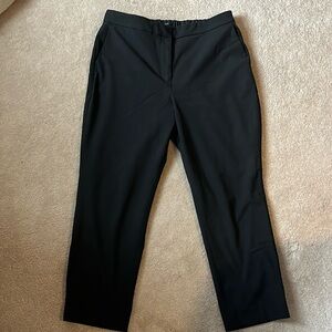 J. Crew Ankle-Length Black Pants, Zip Fly, Elastic Rear Waist, Pockets